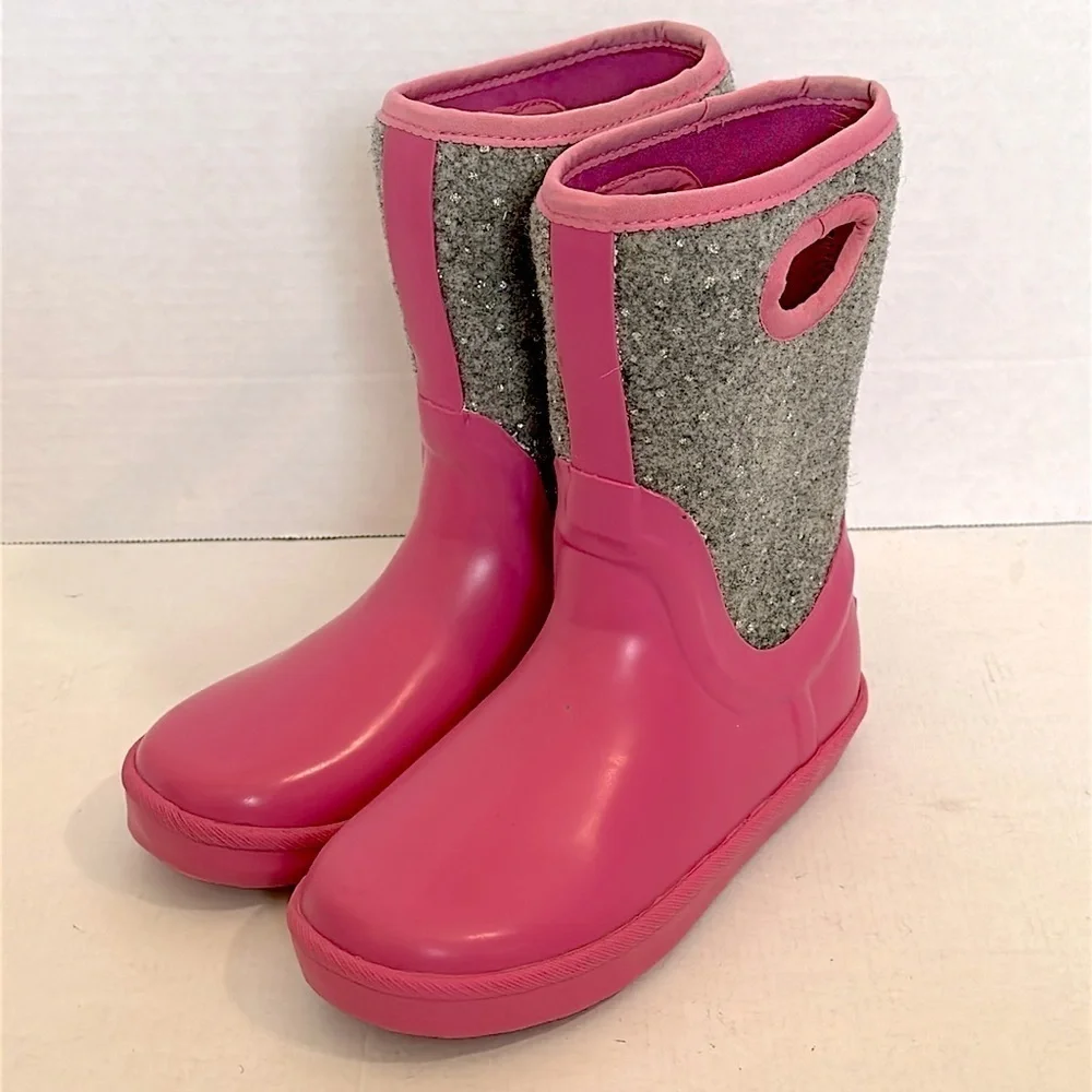 Youth UGG Kex Sparkle Pink Azalea Rain boots size 2 youth Like New